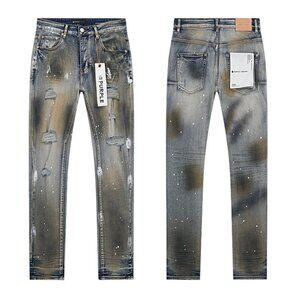 Men's Distressed Blue Jeans